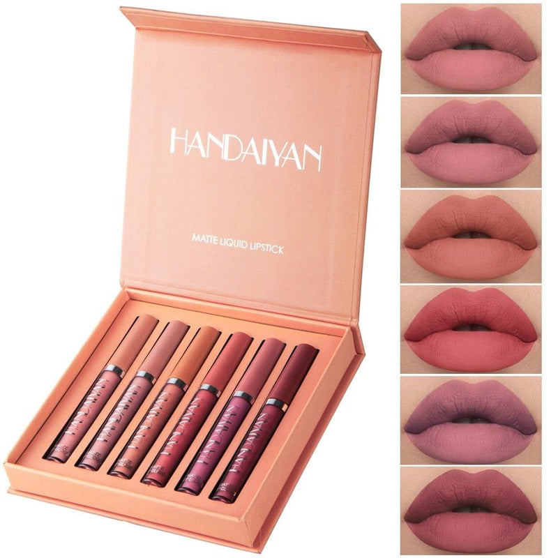 Batom à Prova D'água Sexy Lips Handaian - Kit com 6 - Maré Descontos